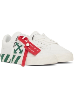 OFF-WHITE Kids White & Green Vulcanized Sneakers