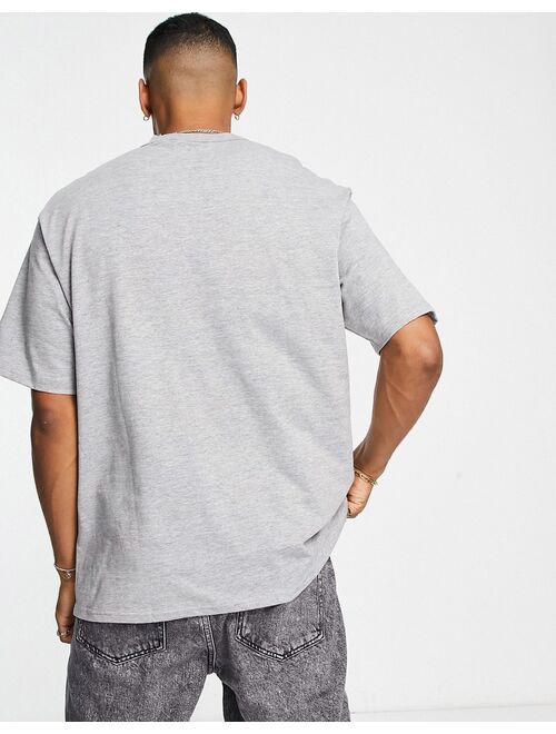 Pull&Bear oversized T-shirt in gray heather exclusive to ASOS