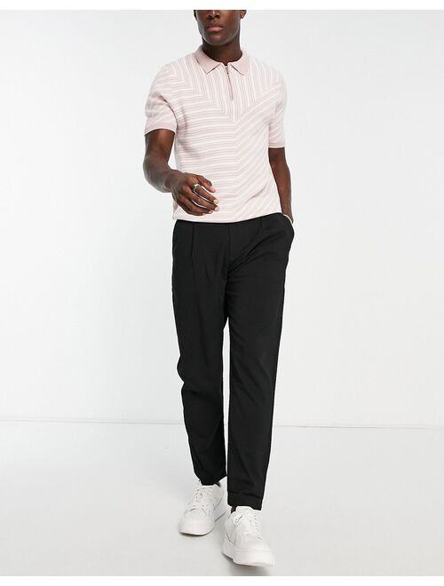 Pull&Bear smart balloon fit pants in black