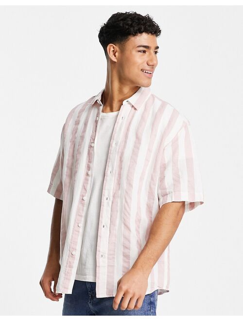 Pull&Bear striped shirt in pink
