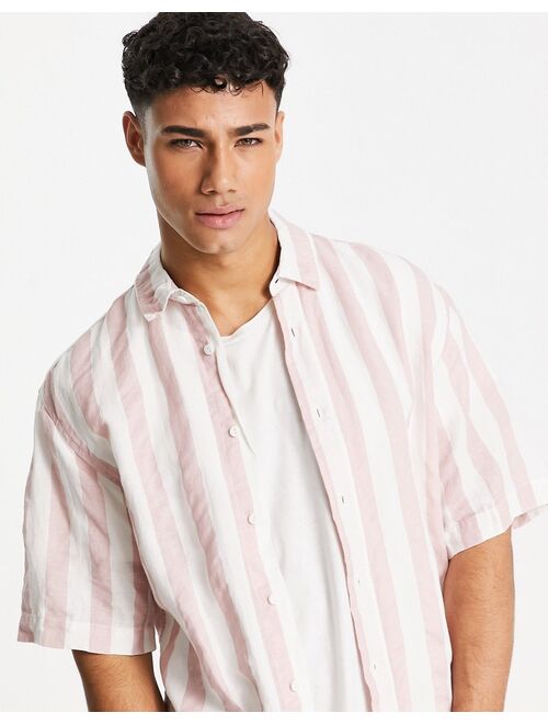 Pull&Bear striped shirt in pink