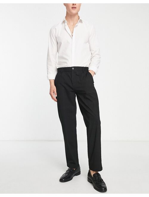 Pull&Bear slim tailored trousers in black