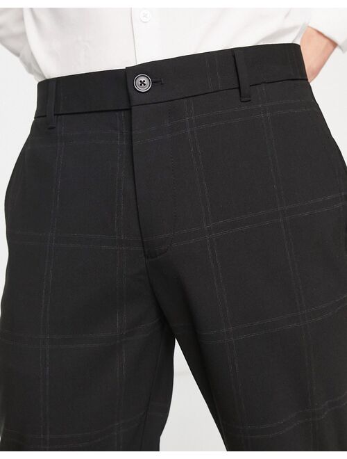 Pull&Bear slim tailored trousers in black