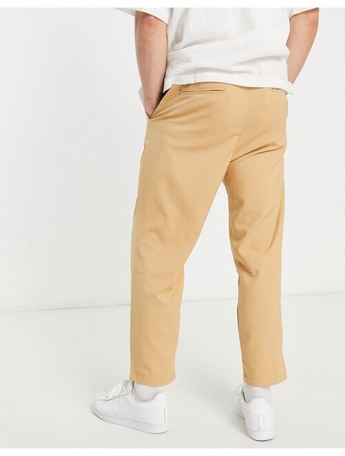 Pull&Bear loose tailored pants in camel