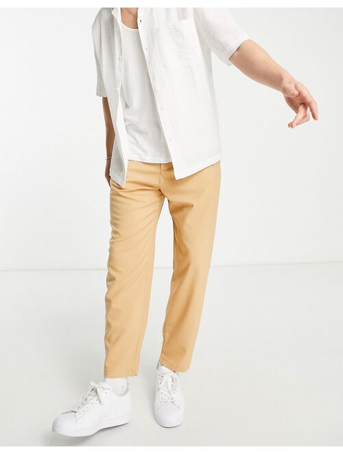 Pull&Bear loose tailored pants in camel