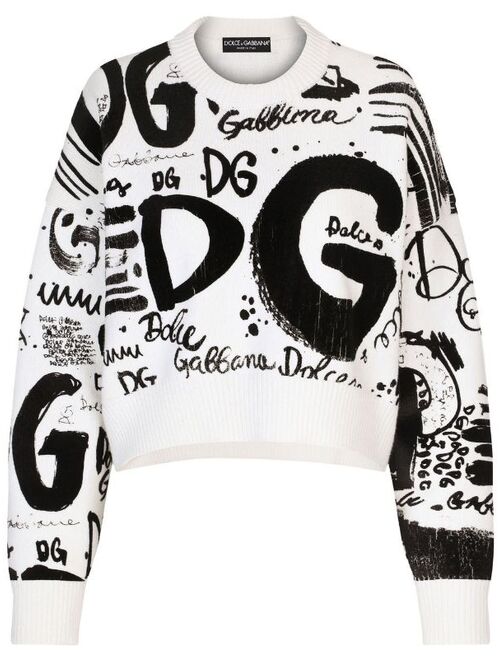 Dolce & Gabbana flocked logo sweater