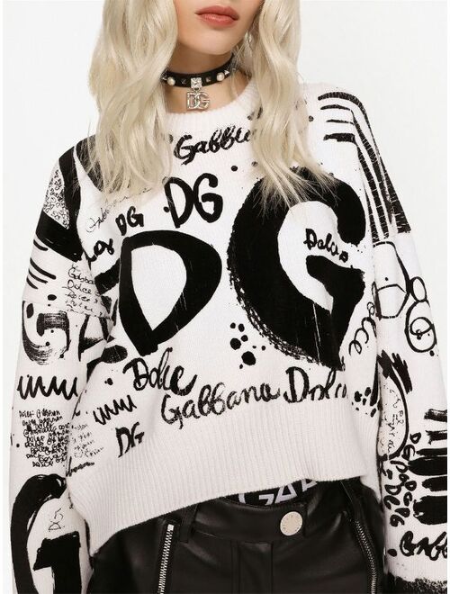 Dolce & Gabbana flocked logo sweater