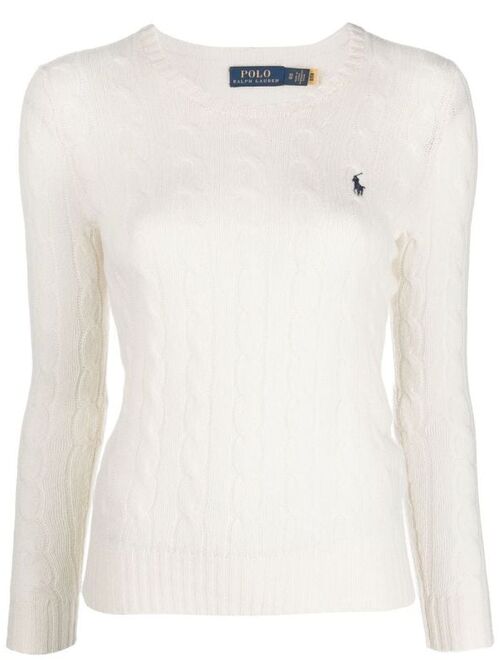 Polo Ralph Lauren logo-embroidered cable-knit jumper