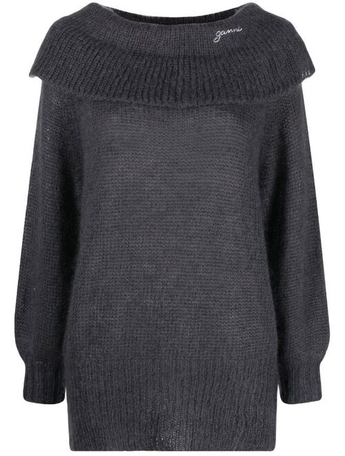 GANNI off-shoulder wool jumper