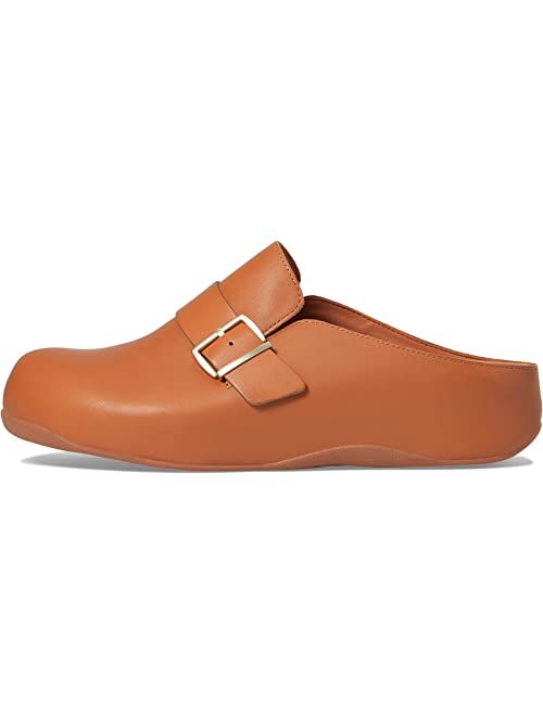 FitFlop Shuv Buckle-Strap Leather Clogs