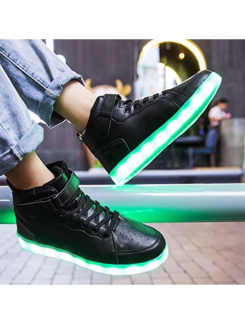 Wajin LED Light Up Shoes High-top Flashing Dancing Sports Shoes for Women Men Gift with USB Charging Glowing Luminous Fashion Sneakers