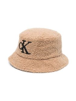 Kids fleece logo-print bucket hat