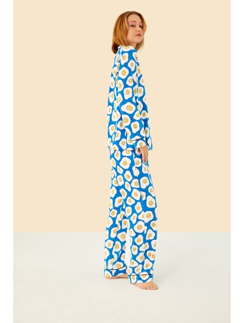 BedHead Pajamas Bedhead PJs Zappos Print Lab: Sunny Side Up Long Sleeve Classic PJ Set