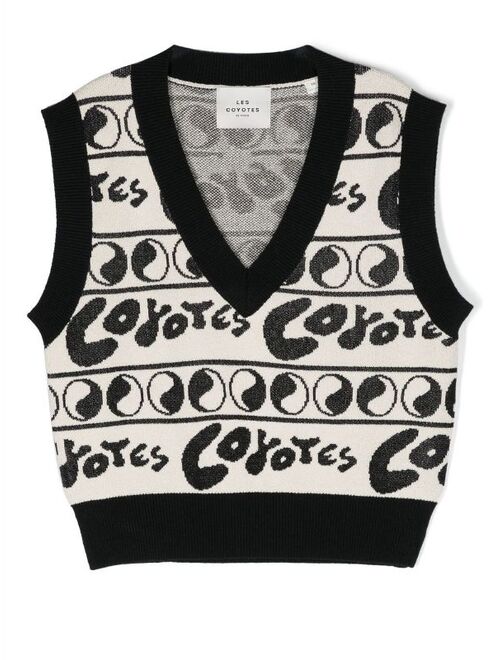 Les Coyotes De Paris intarsia-knit V-neck Teen Girl Vest