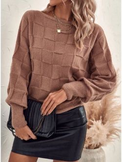 Textured Knit Batwing Sleeve Sweater