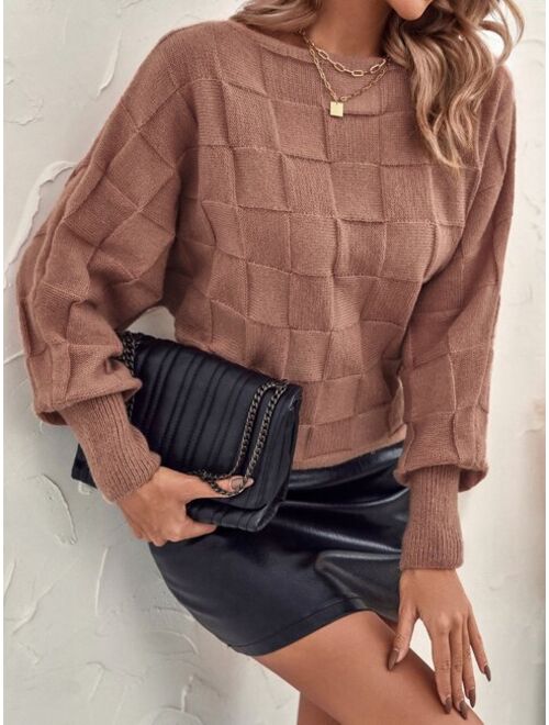 Shein Textured Knit Batwing Sleeve Sweater