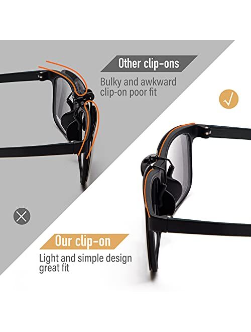 Goiteia Retro Polarized Clip On Night Driving Glasses Over Prescription Glasses /Cateye Cute