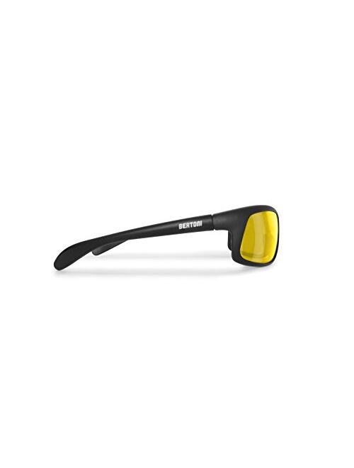Bertoni Polarized Glasses Yellow Lens for Low Light Conditions & Night Driving Motorcycle Car cod. P545D