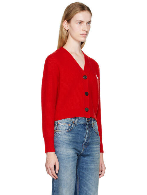 WE11DONE Red Patch Cardigan