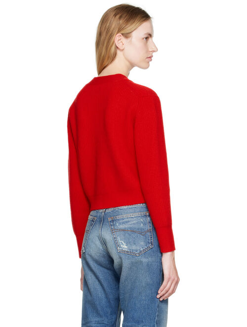 WE11DONE Red Patch Cardigan