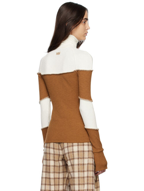 KIJUN Brown Colorblocked Sweater
