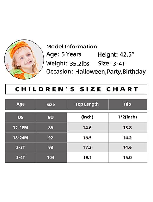 IKALI Girls Pumpkin Costume, Boys Outfit Toddler Kids Baby Lantern Faces Fancy Dress up for Halloween Party