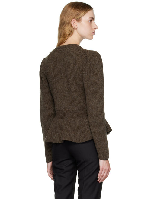 LEMAIRE Brown Peplum Sweater