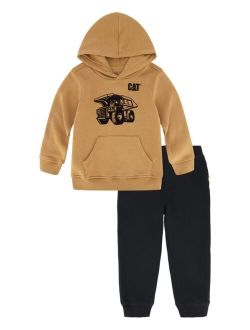 Little Boys R Signature Pullover Hoodie with Fleece Joggers Set, 2 Piece