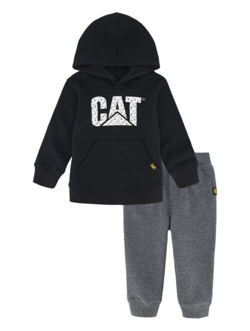 CATERPILLAR Little Boys Big Cat Logo Hoodie with Pull-on Heather Joggers Set, 2 Piece