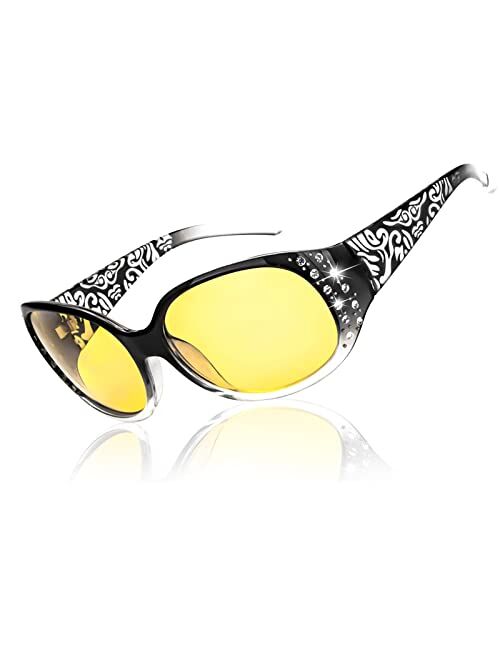 Buy LVIOE Night-Vision Driving Glasses Wrap Around Anti Glare with ...