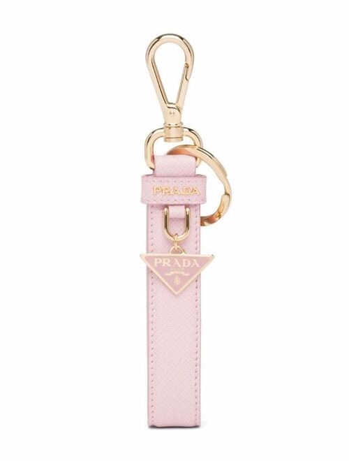 Prada triangle logo keyring