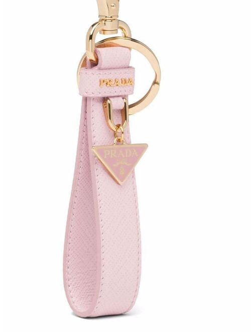 Prada triangle logo keyring