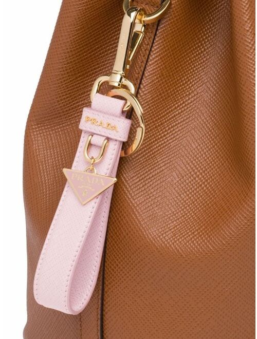 Prada triangle logo keyring