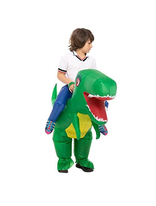 Bettwiteh Inflatable Children Dinosaur Costume for Kids Funny Blow up Halloween Boys Girls T-rex Dino Costumes for School Halloween