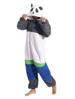 Vavalad Adult Cow One Piece Pajamas Animal Cosplay Halloween Costume for Men Women