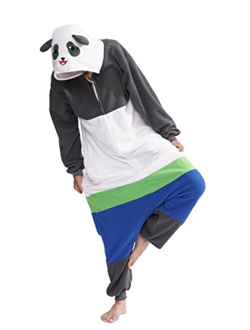 Vavalad Adult Cow One Piece Pajamas Animal Cosplay Halloween Costume for Men Women