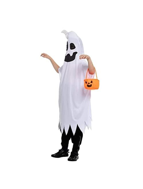Spooktacular Creations Child Unisex Ghost Halloween costume w/ horn (Small (5-7yr))