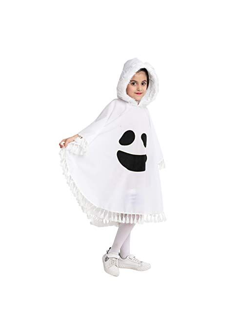 Spooktacular Creations Fanny White Ghost Dress Girl Costume Halloween Party Glow in The Dark for Kids