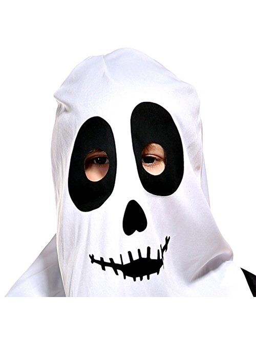 Cloud Kids Kids Boys Halloween Hooded Ghost Robe Costume Cosplay Scary Ghost Dress Ups with Head Cover (with Eye Holes)