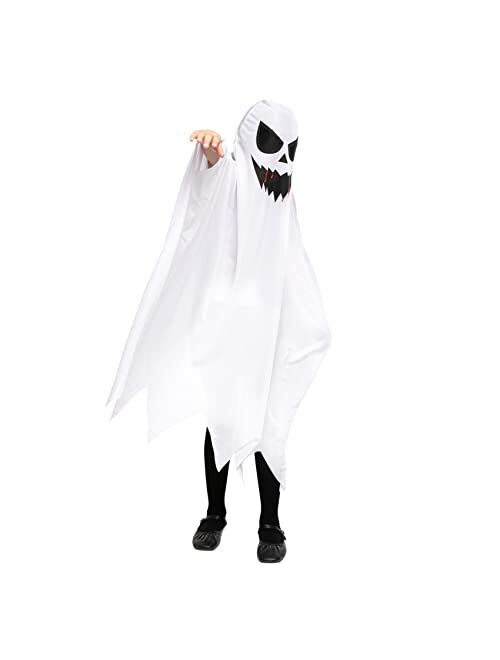 Funnlot Halloween Ghost Costume Kids Scray Ghostly Costume Child Ghost Costume White Halloween Ghost Costume for Boy Girl