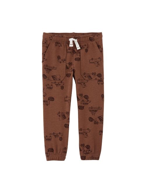 Toddler Boy Carter's Vehicle Print French Terry Jogger Pants