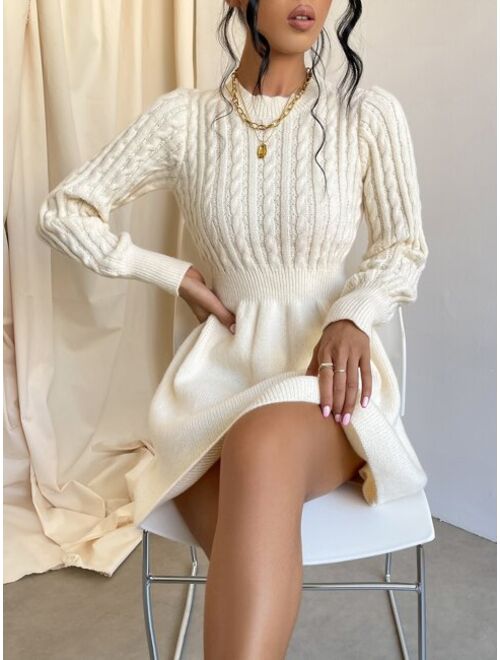 Shein Cable Knit Sweater Dress
