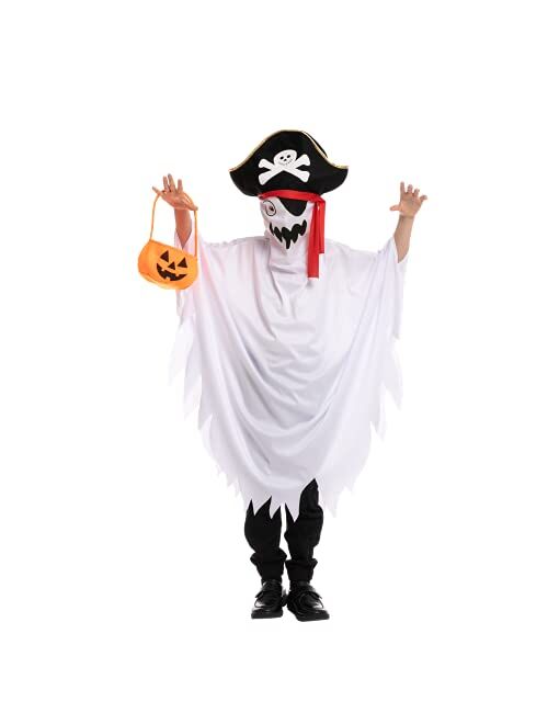 Spooktacular Creations Unisex Pirate Ghost Costume for Kids, Ghost Face Costume for Halloween Trick-or-Treating, Ghost Role Playing, Costume Party
