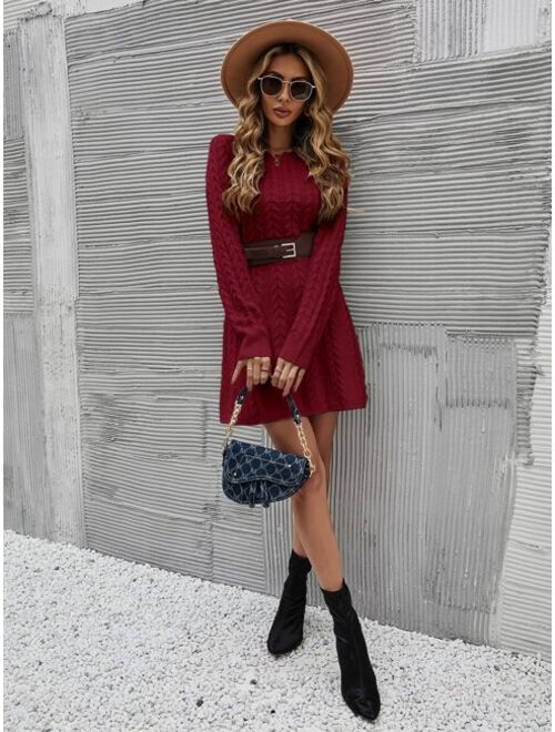 Shein Cable Knit Sweater Dress Without Belt