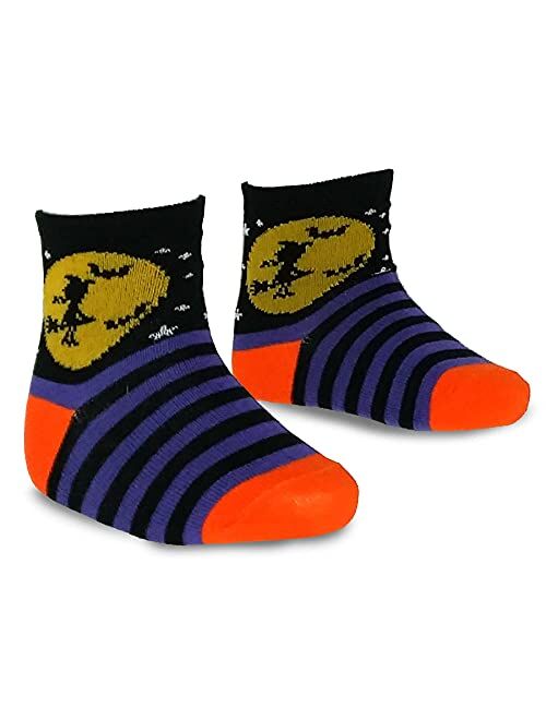 TeeHee Kids Fun Halloween Novelty Socks for Little Kids Toddler Crew Socks Multi Pair Pack