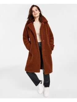 BCBGENERATION Women's Notch-Collar Teddy Coat, Created for Macy's