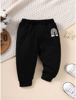 Baby Rainbow Embroidery Sweatpants