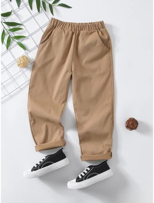 Shein Toddler Boys Solid Flap Pocket Pants
