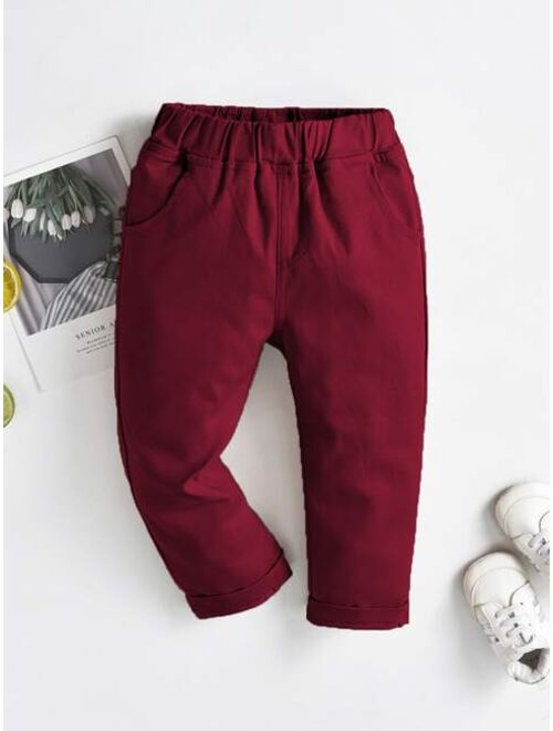Shein Toddler Boys Solid Tapered Pants