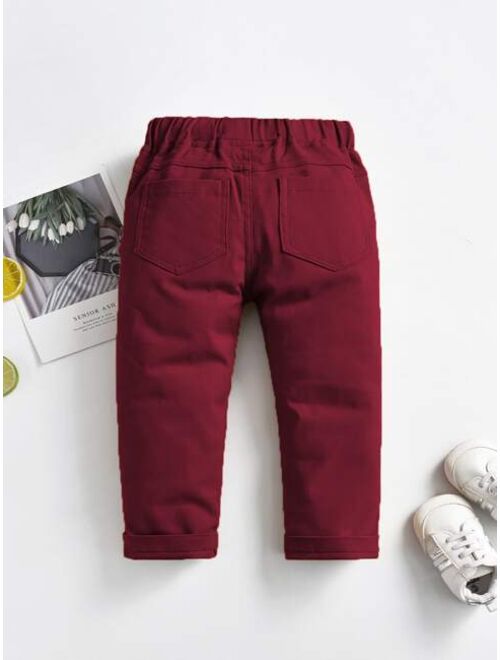 Shein Toddler Boys Solid Tapered Pants